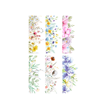 Load image into Gallery viewer, Set 6 semne de carte duble 100% reciclate Flowers, carton texturat-tactil 250g
