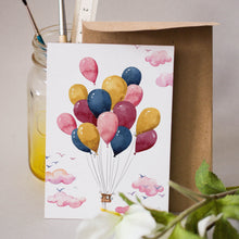Load image into Gallery viewer, Felicitare cu plic, hartie texturata premium - baloane aniversare
