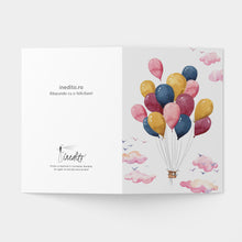 Load image into Gallery viewer, Felicitare cu plic, hartie texturata premium - baloane aniversare
