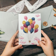 Load image into Gallery viewer, Felicitare cu plic, hartie texturata premium - baloane aniversare
