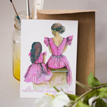 Load image into Gallery viewer, Felicitare cu plic, hartie texturata premium - Mother and daughter
