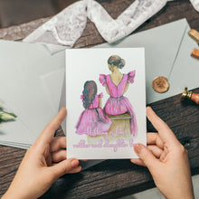 Load image into Gallery viewer, Felicitare cu plic, hartie texturata premium - Mother and daughter
