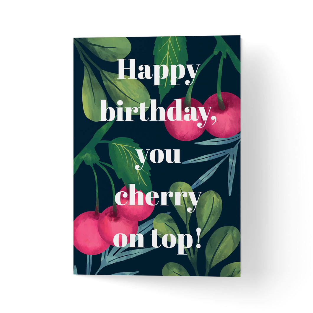 Felicitare cu plic, hartie texturata premium - cherry on top