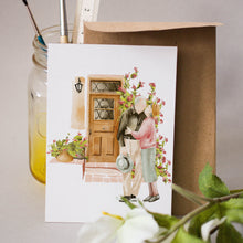 Load image into Gallery viewer, Felicitare cu plic, hartie texturata premium - Bunici pe prispa
