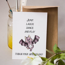 Load image into Gallery viewer, Felicitare cu plic, hartie texturata premium - Baby bat
