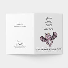 Load image into Gallery viewer, Felicitare cu plic, hartie texturata premium - Baby bat
