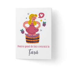 Load image into Gallery viewer, Felicitare 100% reciclata cu plic, hartie texturata premium - Fata de la tara

