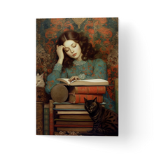 Load image into Gallery viewer, Felicitare cu plic, hartie texturata premium - fata cu carti

