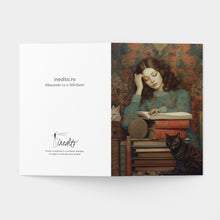Load image into Gallery viewer, Felicitare cu plic, hartie texturata premium - fata cu carti
