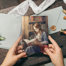 Load image into Gallery viewer, Felicitare cu plic, hartie texturata premium - Aurora cu carti
