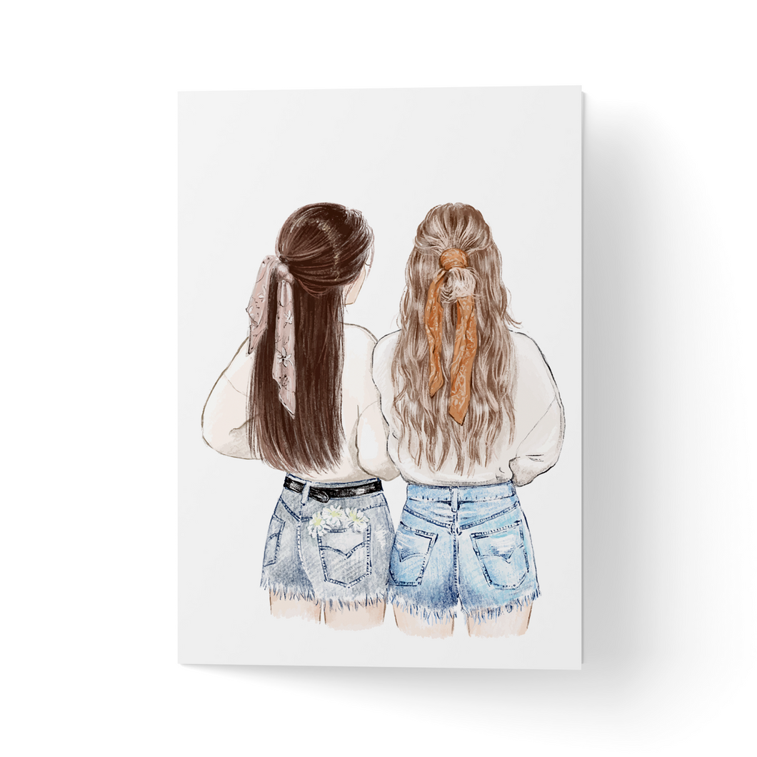 Felicitare cu plic, hartie texturata premium - Good friends watercolor