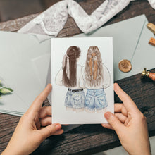 Load image into Gallery viewer, Felicitare cu plic, hartie texturata premium - Good friends watercolor
