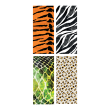 Load image into Gallery viewer, Set 4 semne de carte duble 100% reciclate Animals, carton texturat-tactil 250g
