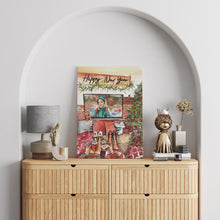 Load image into Gallery viewer, Tablou inramat de Craciun, Always Home - 30x40, carton 250g si rama groasa gri-aurie din lemn

