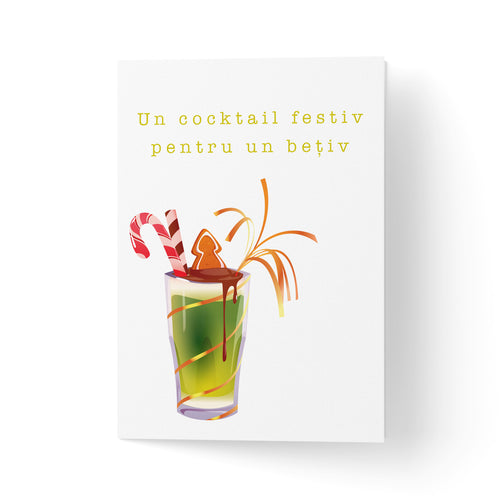 Felicitare 100% reciclată Cocktail festiv