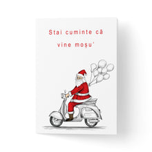 Încarcă imaginea în vizualizatorul Galerie, Felicitare Moș Crăciun pe scooter
