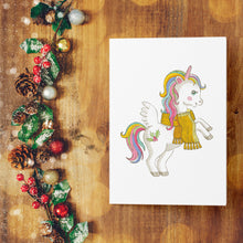 Încarcă imaginea în vizualizatorul Galerie, Felicitare Crăciun cu unicorni
