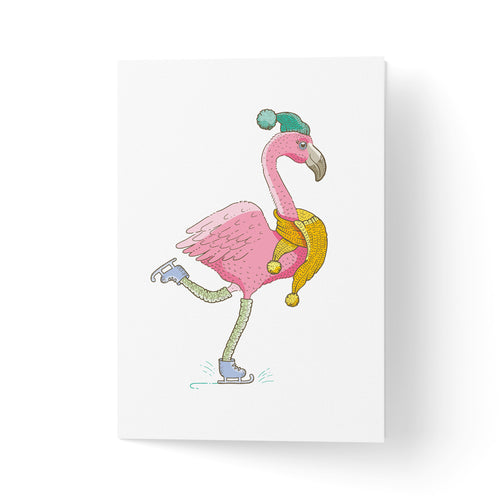 Felicitare Flamingo de Crăciun 
