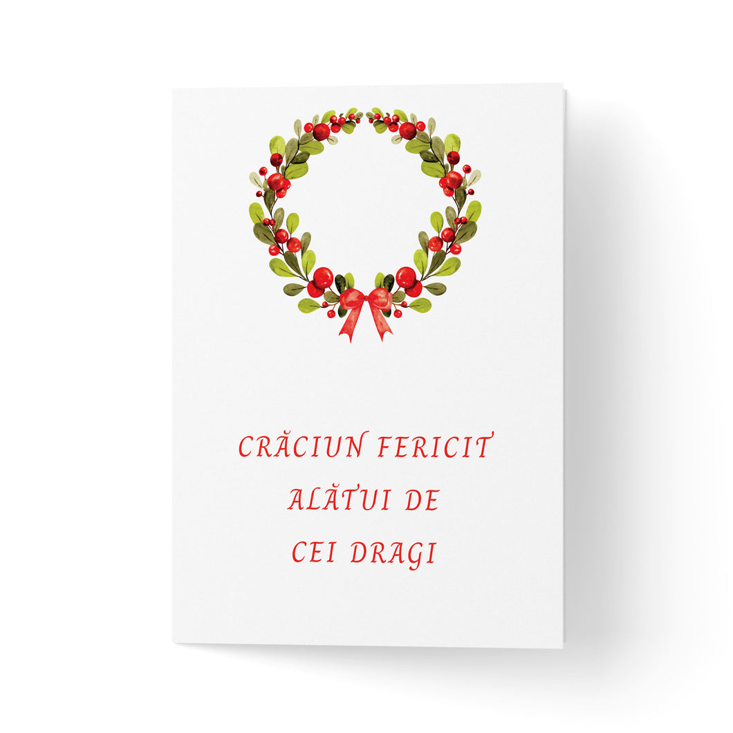 Felicitare ghirlandă de Crăciun