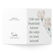 Load image into Gallery viewer, Felicitare 100% reciclată cu flori albe
