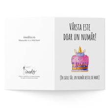 Load image into Gallery viewer, Felicitare mesaj pentru ziua de nastere cu tort roz
