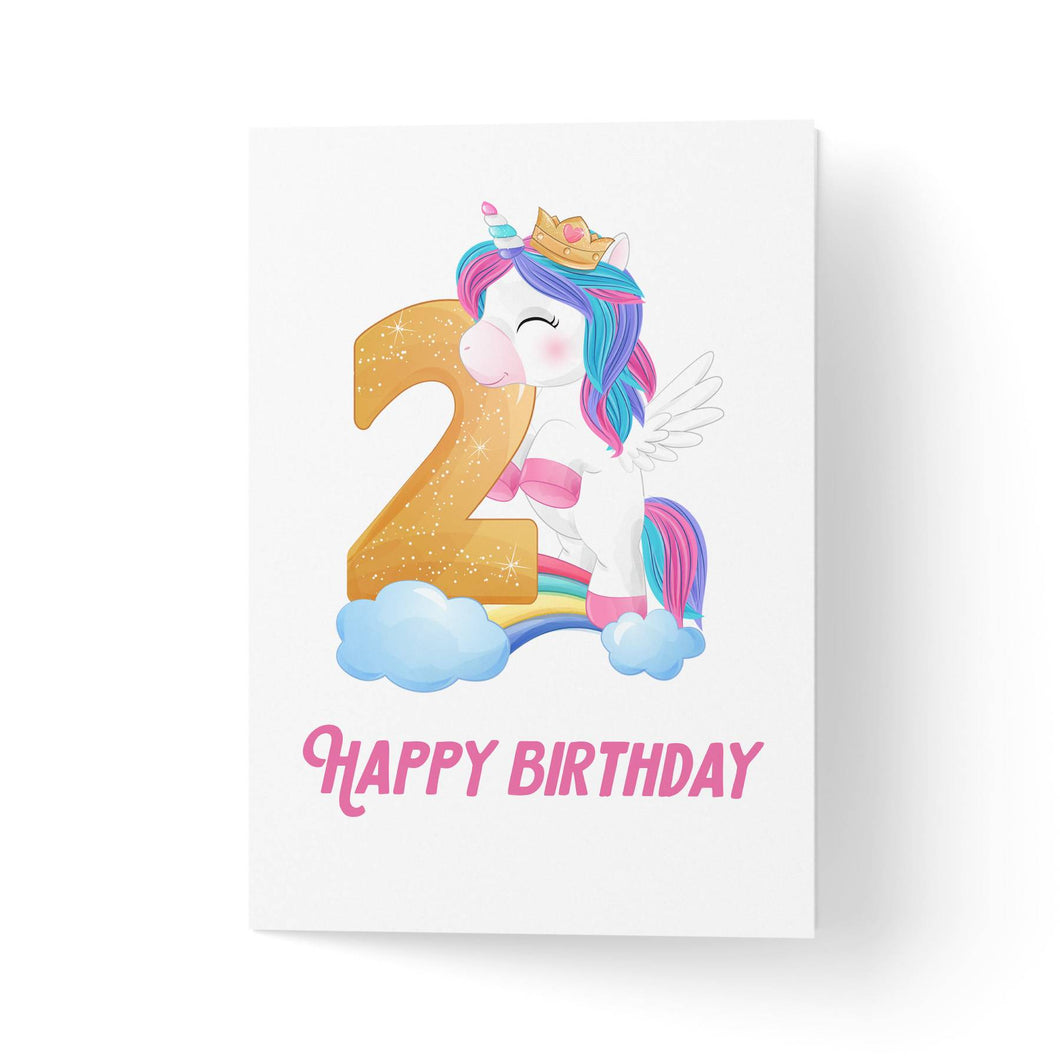 Felicitare 2 ani cu unicorn