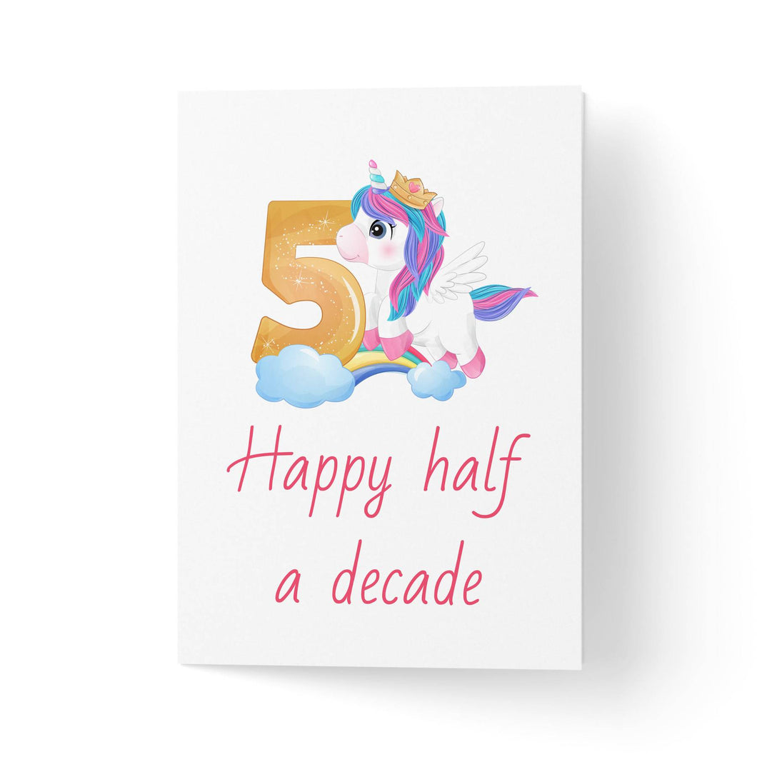 Felicitare 5 ani cu unicorn