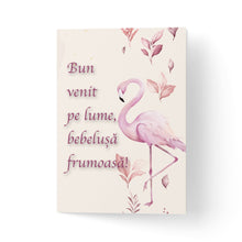 Încarcă imaginea în vizualizatorul Galerie, Felicitare cu flamingo pentru nou-nascut
