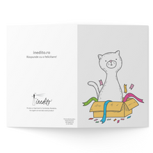 Load image into Gallery viewer, Trimite felicitare pisică festivă - 100% reciclată
